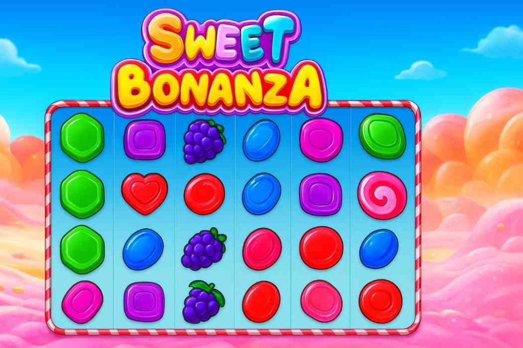 Jogo Sweet Bonanza com frutas coloridas e visual animado